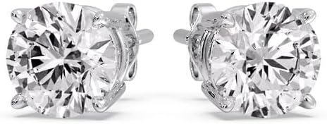 IGI Certified Solitaire Earrings 1/2-5 Carat 14K Gold Lab Grown Diamond Push Back Stud Earrings for Women Made In USA (E-F-G, VS1-VS2, 0.50-5 c.t.w)