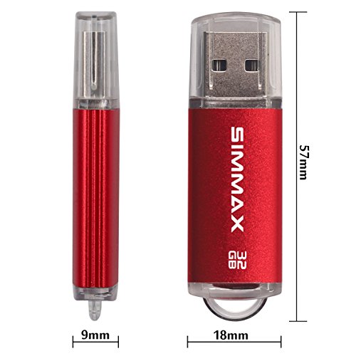 Simmax Flash Drive 2 Pack 32Gb Usb 2.0 Flash Drives Thumb Drive Memory Stick Pen Drive With Led Indicator (Red Purple) #TOP3