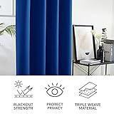Deconovo Energy Saving and Noise Reducing Thermal Insulated Blackout Curtains Eyelet Curtains for Boys Room 52"x 84" Royal Blue 1 PAIR - Image 7