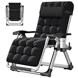 ABORON Zero Gravity Chair,Premium Outdoor Lawn Folding Lounge Chairs,Sturdy Adjustable Reclining Patio Chairs with Removable Cushion,Headrest & Tray