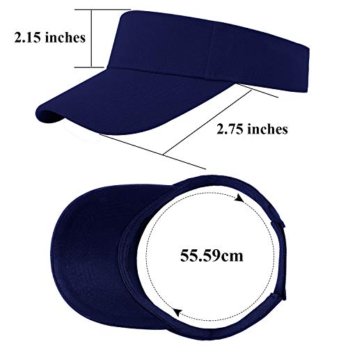 Cooraby Sports Sun Visor Hats Adjustable Sun Visor Caps For Women And Men Black, Navy #TOP1