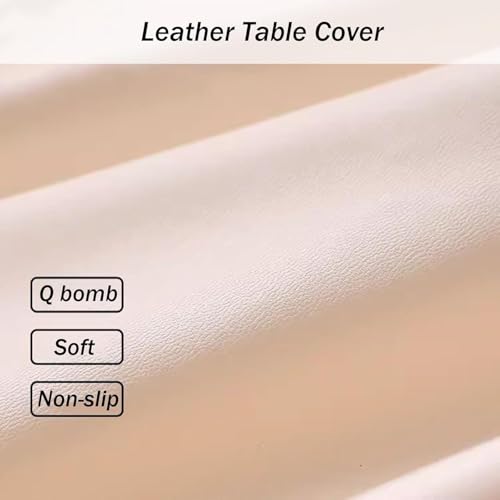 Nappe en similicuir anti-tache élastique pour protéger table rectangulaire - 4