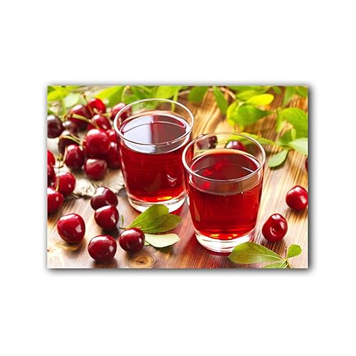 Art mural de baies et cerises sur toile de qualité premium 50x70cm x 3 - 3