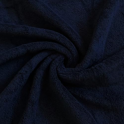 Image of Spaces 100% Cotton Large (75 Cm X 150 Cm) | 600 GSM Dobby Solid Bath Towel (Midnight Blue)- Hygro