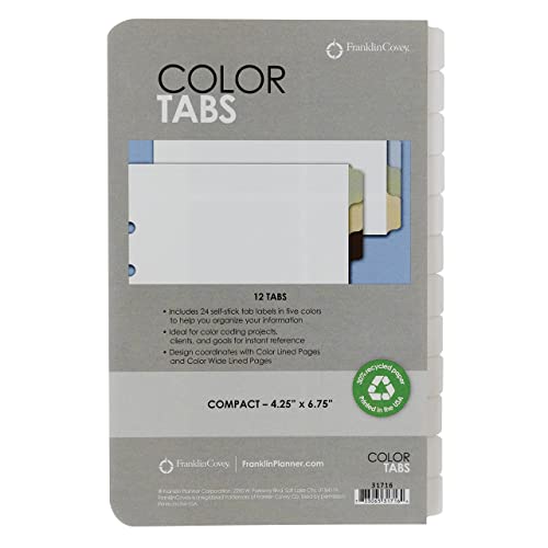 FranklinCovey - Color Tabs for Ring-Bound FranklinCovey Planners | Personalize Your Color Tabbing System (Compact, 12 Tabs) - Thumbnail 3