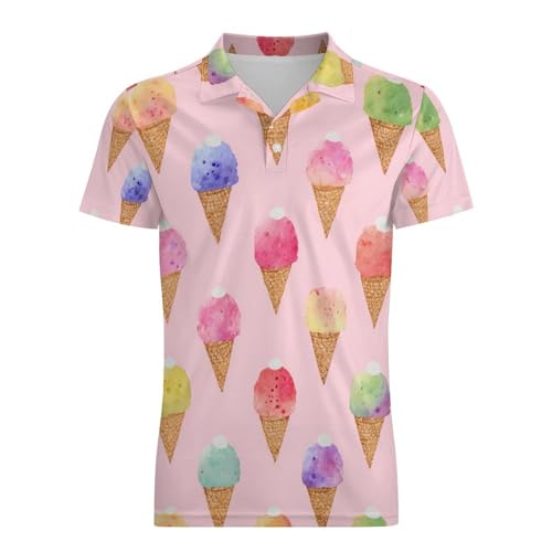 Boys' Classic Polo Shirts Short Sleeve Moisture-Wicking Golf & Tennis Shirts for Youth Teens Cute Ice Cream4