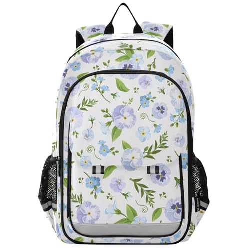 Sac à dos ordinateur portable enfants fleurs bleues A1629 lycée école