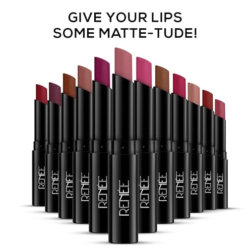 Image of RENEE Very Matte Lipstick - Bare Mocha, Intense Color Pay Off, Full Coverage, Long Lasting & Weightless, Easy Glide Formula With Velvety Finish, Suitable for All Occasion, Ideal For Gifting