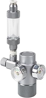 DONGKER CO2-Regler für Aquarien, Aquarium CO2 Druckminderer, Dual-Gauge-Display, CO2 Druckregler Ventil mit Rückschlagventilanlage, Schnittstelle W21,8