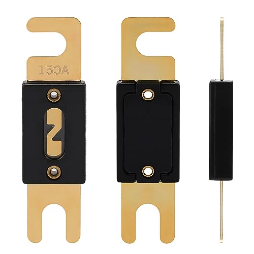 VEXUNGA ANL Fuse 150A Blade Fuses 150 Amp 32VDC 150Amp Gold for Car Audio Video System (Pack of 3Pcs), Goldfarben und Schwarz - Image 4