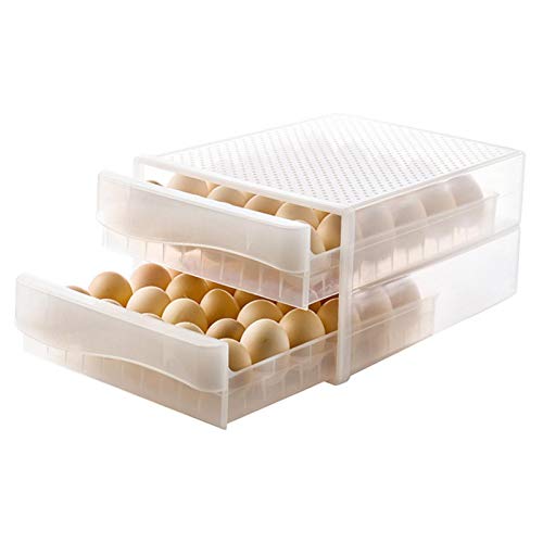 Eierbox 2 Zellen/60 Eier, Eier Aufbewahrungsbox Kühlschrank Eierhalter Aus PP Kunststoff, Tragbar Eierbehälter Für Kühlschrank, Eier Fall Ei Aufbewahrungsbox Container Eierbecher Cover