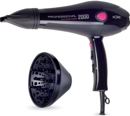 Solac AC Motor SP7149 - Secador de pelo profesional, 2000 W (2 potencias, 3  temperaturas) : Amazon.es: Belleza