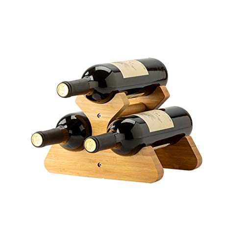GQF Bamboo Modular Wine Rack, Creative Wine Rack Tragbares Weinregal Natural Solid Bamboo Wine Bottle Organizer für Home Kitchen Bar Cover