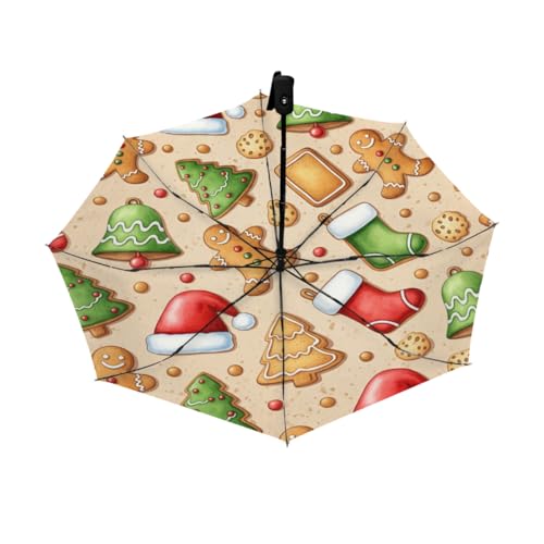 Parapluie bonhomme en pain d'épice de Noël cadeau original et compact pour enfant et femme