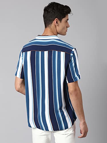 Image of Dennis Lingo Navy Casual Shirts for Men
