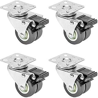 HMF 6720 Podwójne kółka do dużych obciążeń, z hamulcem, poliuretan, 4 sztuki, 50 mm, do 400 kg, szare