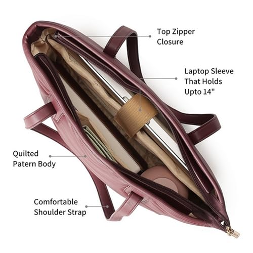 Image of Fastrack Laptop Tote for Girls | Faux-Leather Women's Handbags | Laptop Compatible upto 15 inch| Ladies Purse Handbag | Laptop Tote for Casual Carry