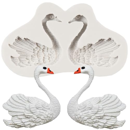 Swan Silicone Fondant Molds Swan Chocolate Candy Mold for Cake Decoration Cupcake Topper Polymer Clay Resin Gum Paste Sugar Craft
