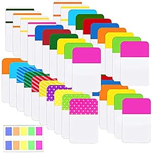 ELII 900 Pieces Tabs Sticky Index Tabs,Writable and Repositionable File Tabs Flags Colored Page Markers Labels for Reading Notes, Books and Classify Files, 41 Sets (Index Tabs)