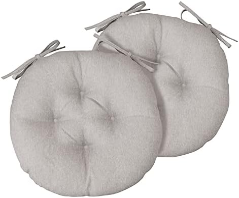 COZPLEN Outdoor Round Bistro Chair Cushions, 15 inch Round Seat Cushions for Outdoor Patio Chairs, Set of 2, Beige