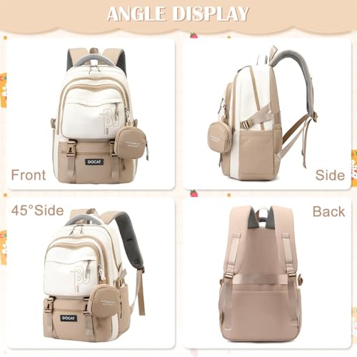 DOCAT Women Beige Laptop Backpack - Image 8