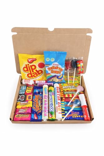 Retro Sweets Gift Box 28 items. Packed with Sweet. Hamper Letterbox Gift for All Perfect for kids Velentine Birthday Mothersday Fathersday Haynesdiscount Ltd