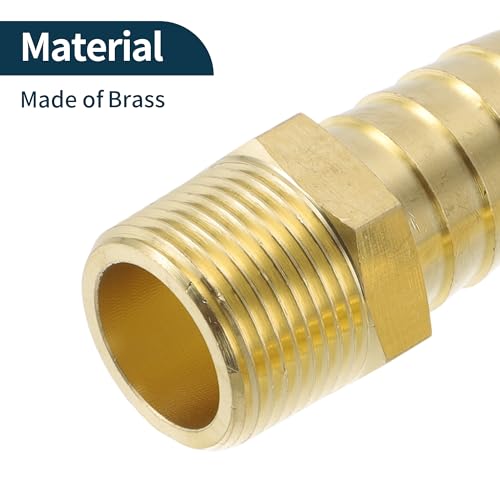 HEROFFIX Brass Hose Barb Fittings 7/8" Barb OD 3/4" NPT Male Thread Straight Barb Connector for Air Water Oil Gas Fuel 2 Pcs Gold Tone by HEROFFIX - Image 5