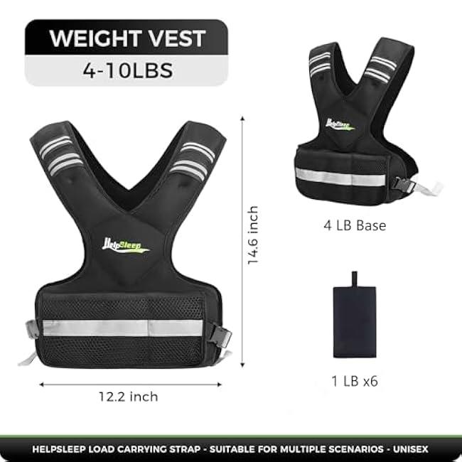 Adjustable Weighted Vest for Men Women, 4-10lb/11-20lb/20-32lb Vest with 6 Ironsand for Weights Running Workout and Training, Adjustable Body Weight Vest Exercise Set for Running, Walking