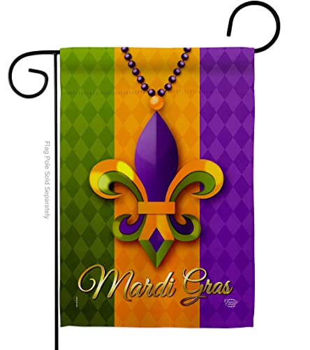 Ornament Collection G190095-BO 13 x 18.5 in. Mardi Gras Beeds Springtime Vertical Garden Flag with Double-Sided House Decoration Banner Yard Gift