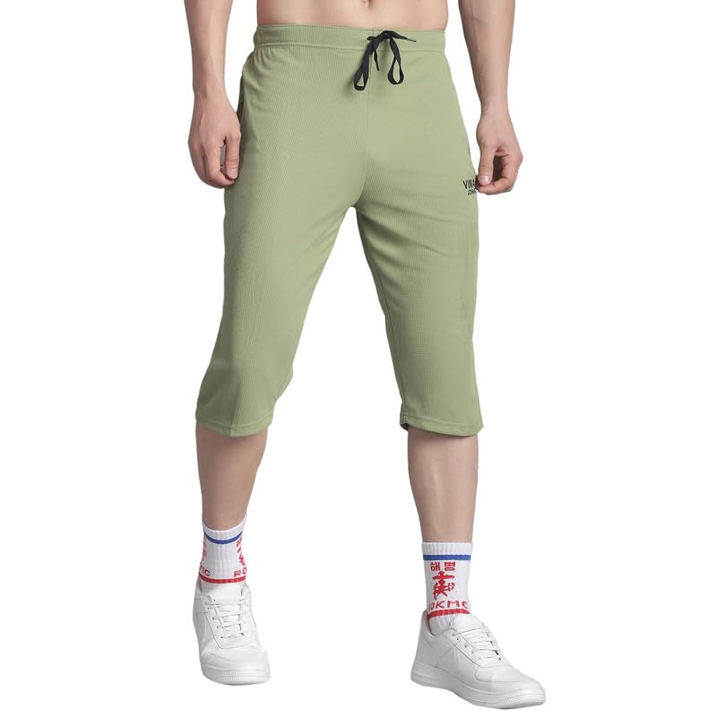 Image of Mack Jonney Solid Regular Fit Polyster Lycra Capri for Men-P