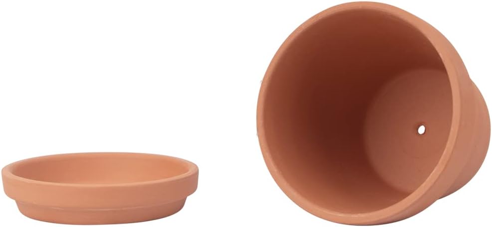 CFKJ [17 Pack] 4 inch Planter Nursery Pots Terracotta Pot Clay with Saucer Ceramic Pottery Cactus Flower Succulent Garden Terra Cotta Plants (17)