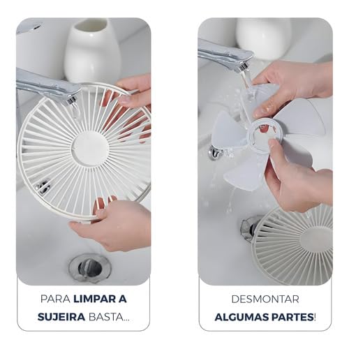 Ventilador Portátil Silencioso Dobrável Recarregável Expansivel 4 Velocidades