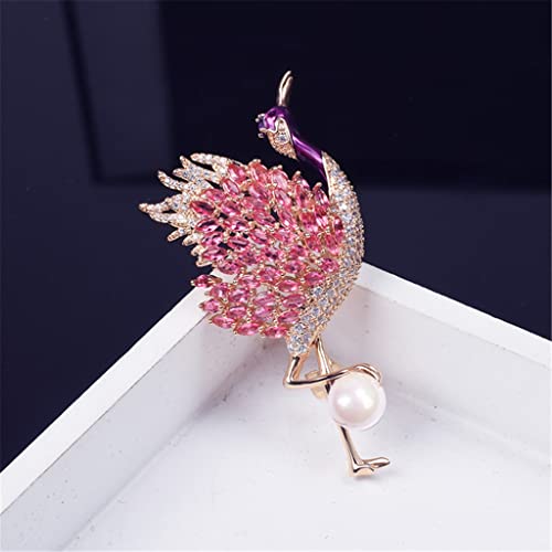 Broche de corsage oiseau de feu rouge, bijou de haute distinction pour robe