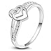 TRUSUPER "Promise Ring" White Gold Plated Double Heart Wedding Band Ring