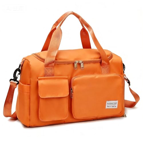 Image of Small Gym Bag for Women, Travel Duffle Bag Carry On Weekender Bag with Shoe Compartment