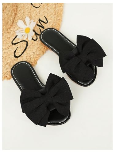 GORGLITTER Girl's Bow Sandals Open Toe Dressy Flats Cute Summer Vacation Beach Sandals 20252