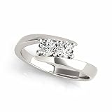 JewelMore Two-Stone Forever Us Ring 1/2 ct tw Diamonds 14K White Gold IGI USA Certified (H-I / I1-I2