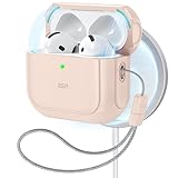 ESR für AirPods 4 Hülle, kompatibel mit AirPods 4 Gen (2024) (USB-C), Unterstützt kabelloses Laden, Schutzhülle mit Handschlaufe, Magnetischer Deckel, Orbit Hybrid Hülle, Wüstentitan