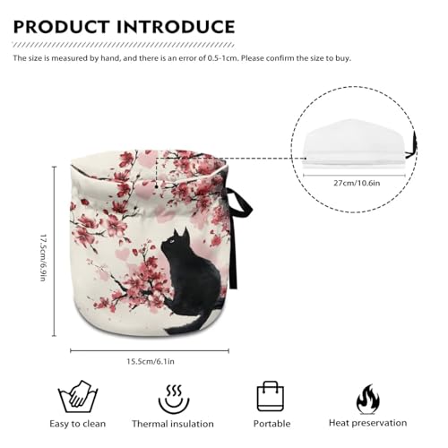 Image of Xoenoiee Black Cat Plum Blossom Pattern Tea Cozy Tea Pot Cover Insulation Tea Cosy Teapot Dust Cover Teapot Warmer for Home Kitchen Teapot Covers