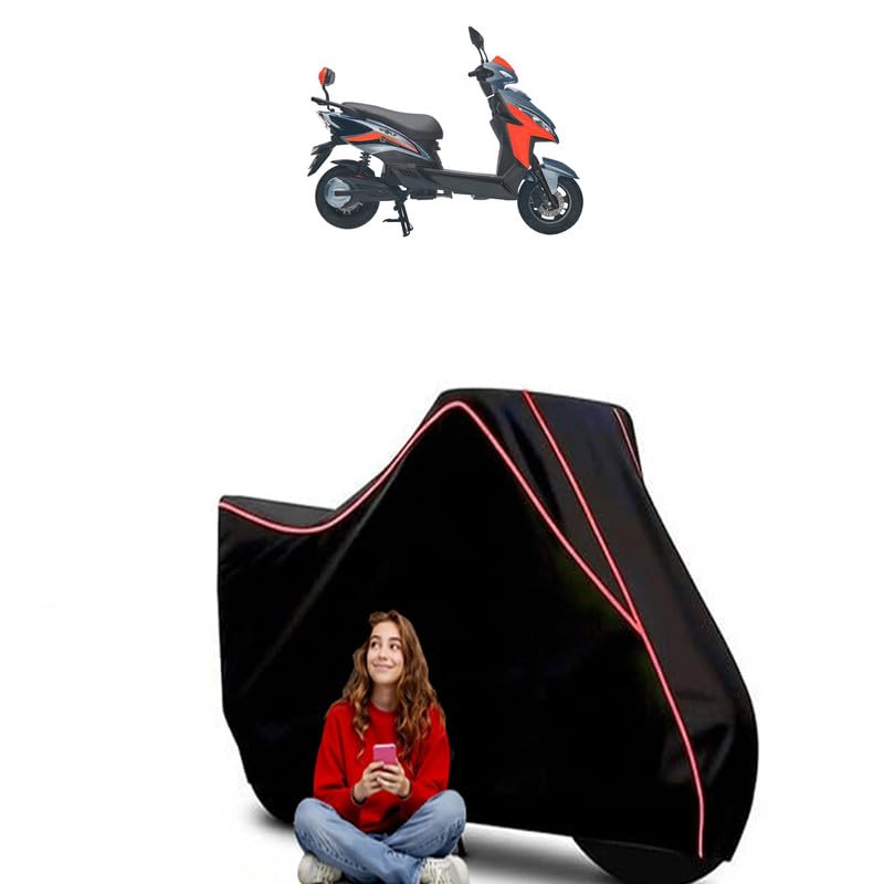 Image of Burgman Street 125 Scooty Bike Cover Water Resistant Outdoor Use Universal Fit Scooters Motorcycles Heavy Duty UV Protection Dust Rain Scratch Resistant Elastic Bottom Black Blue Piping