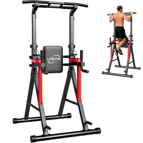 Power-Tower-Pull-Up-Bar-Free-Standing-13-Level-Adjustable-Height-Dip-Station-Home-Gym-Strength-Training-Equipment-400LBS
