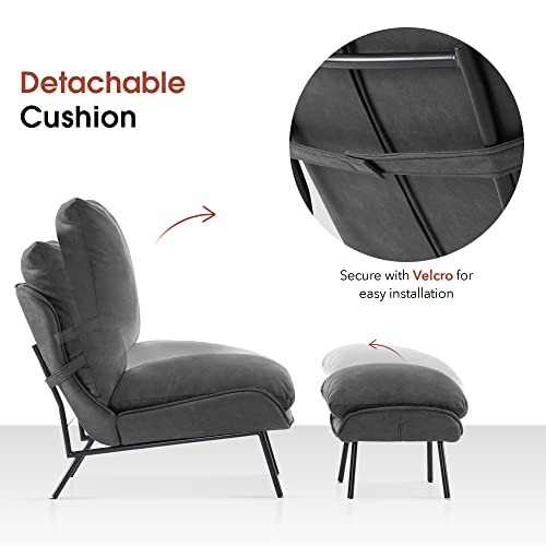Sillón Plegable Leathaire Gris oscuro miniatura 5
