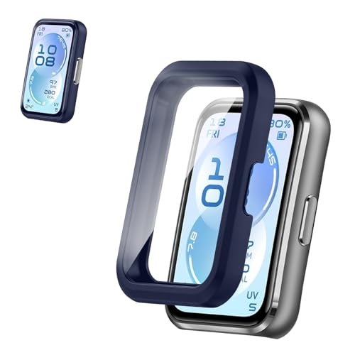 For HUAWEI Band 11 Aluminum Edition �P�[�X �t�B����+PC�t���[�� ��̌^ �ی�J�o�[ �K���X�t�B���� ��̌^ �h�� �h�o�yHUKWIMO�z 3D�S�ʕی� �w��h�~ HD�����ߗ� ���ɋ��� �C�A�[�� �ɔ� �������� ����