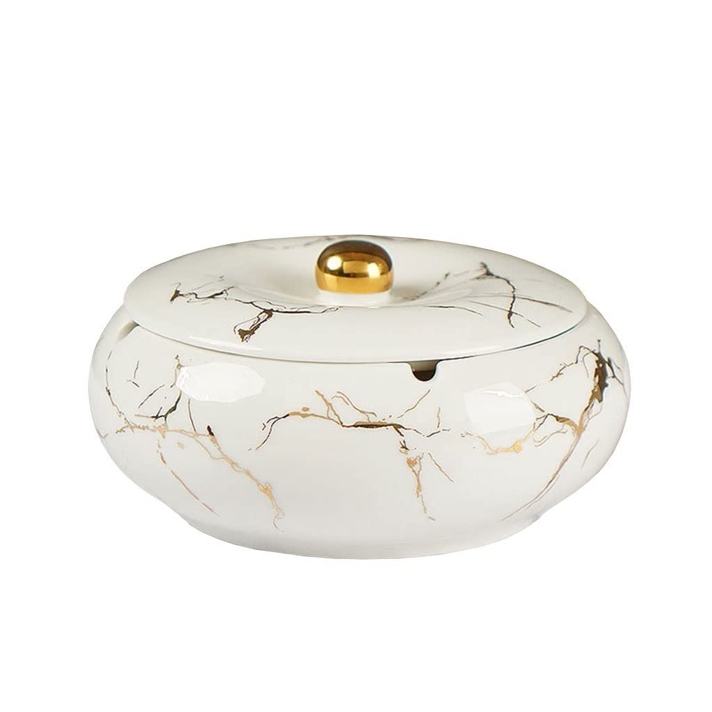 ashtray， for Cigarettes Ceramic ashtray anti ash with cover ashtrays with suppression center column home(A)