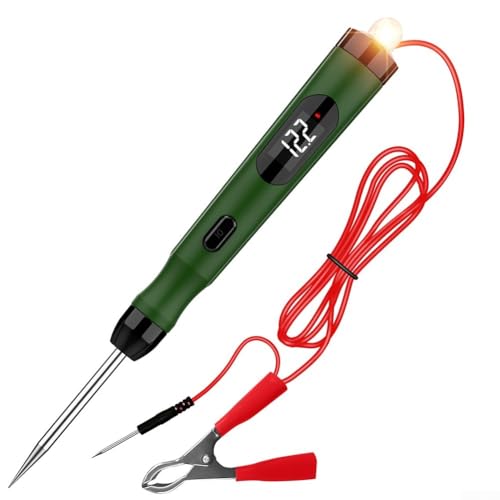 Stylo de test à affichage numérique, testeur de circuit automobile P50 5-30 V avec prédiction de fréquence, plastique vert pour diagnostic électrique