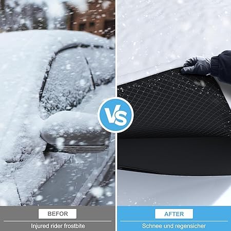 Frontscheibenabdeckung Auto, Abdeckung Windschutzscheibe Winter mit 6 Magnet Fixierung, Faltbare Abdeckung Auto Frontscheibe für Gegen, Schnee, EIS, Frost, Staub, Sonne