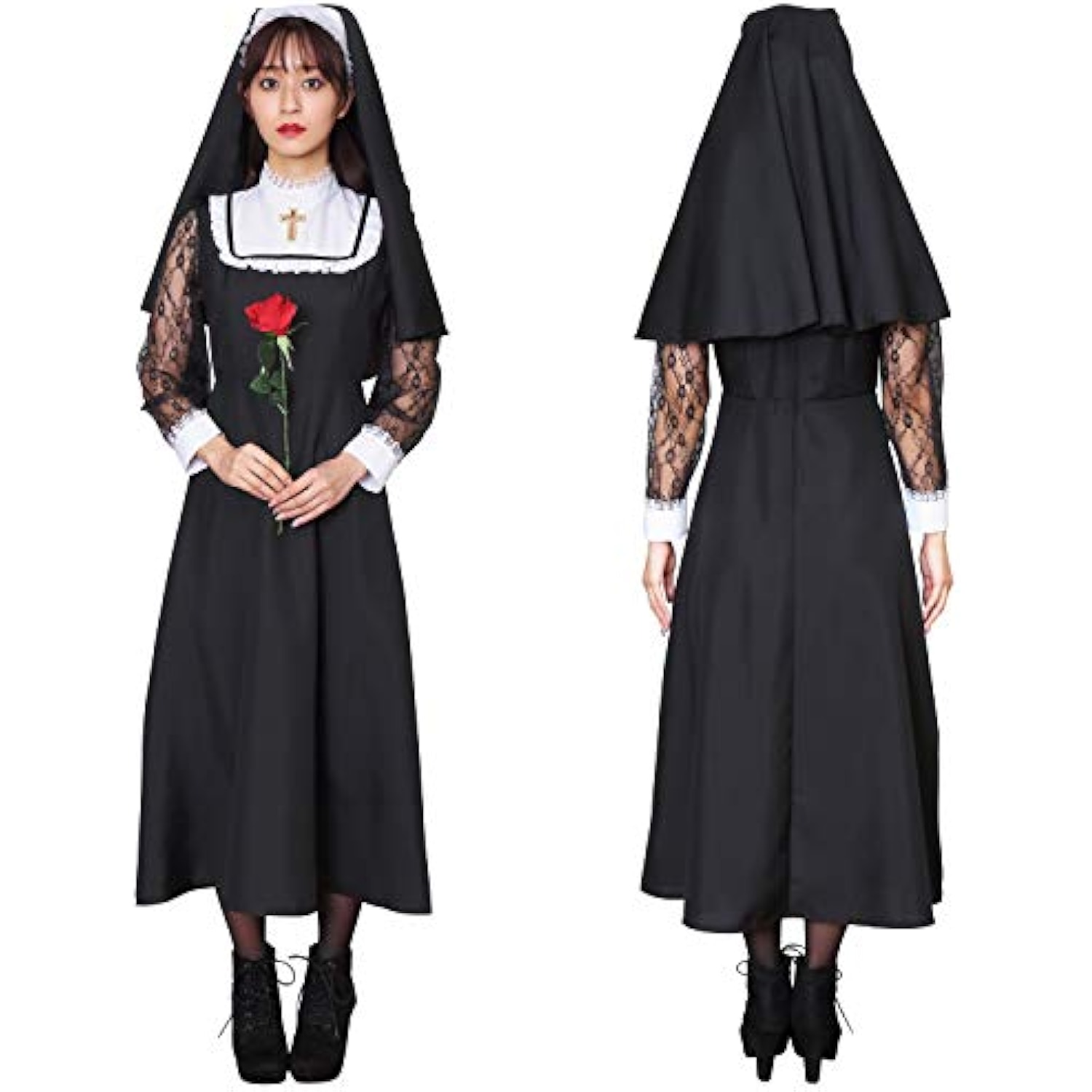 クリアストーン(Clearstone) ノーブルロング コスプレ ハロウィン ノーブルロングシスター レディース ブラック 詳細画像3