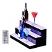 SUNCOO 24 Inch 3 Step LED Lighted Liquor Bottle Display Illuminated Bottle Shelf 3 Tier Home Bar Drinks Lighting Shelves with Remote Control