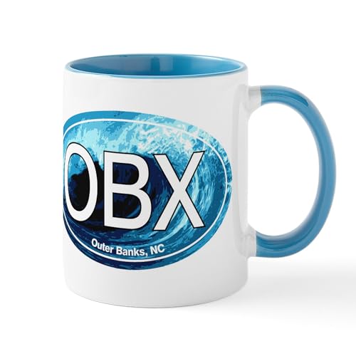 CafePress OBX Outer Banks NC Wave Oval Mug 11 oz
