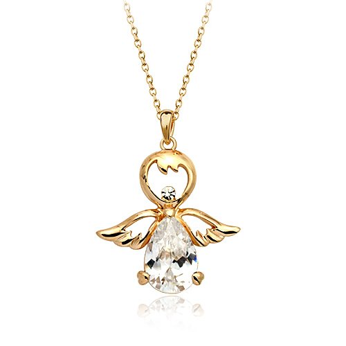 Fashion Jewelry - 18K Rose Gold Plated Angel Necklace